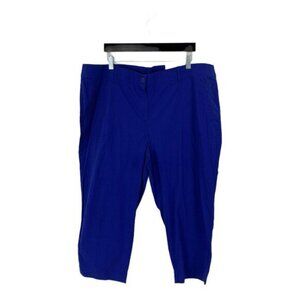 Chico's Womens Size 20 Blue Stretch Straight Leg Crop Pants New NWT